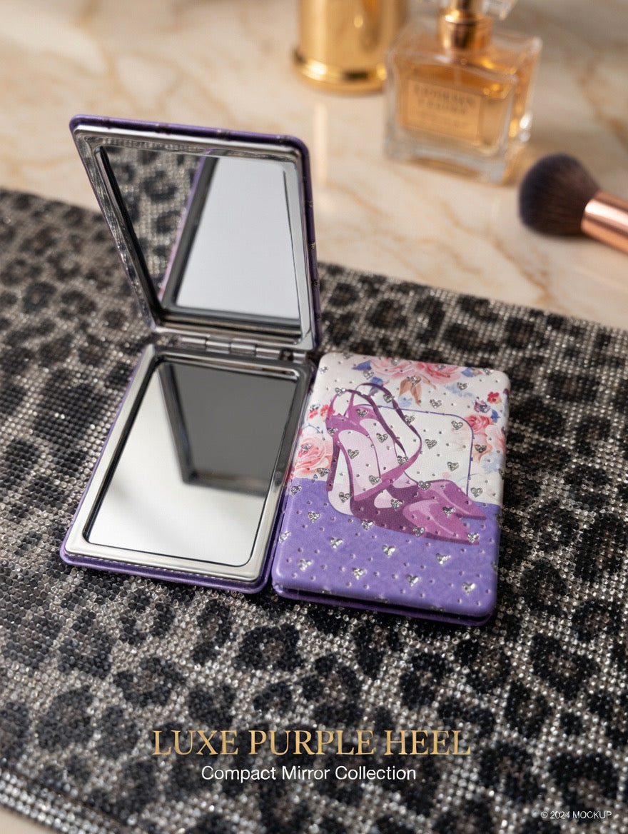 💜 Luxe Purple Heel Compact Mirror ✨