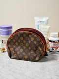 ❤️ Brown Monogram Makeup Bag (Red Trim Edition) ✨